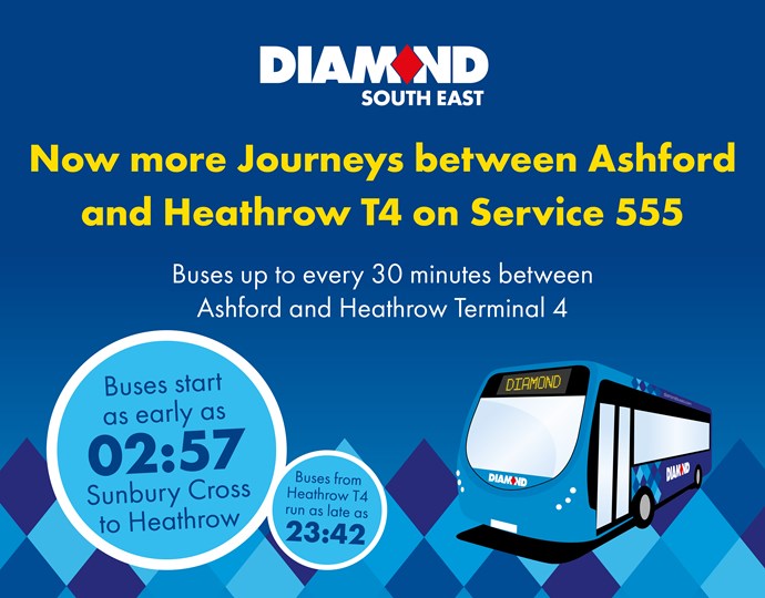 555 Extra Journeys Diamond Bus