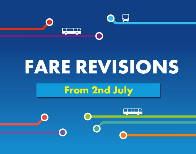 Fare Revisions from Sunday 2nd July 2023
