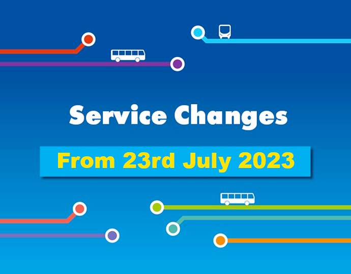 Service Changes from Sunday 23rd July 2023