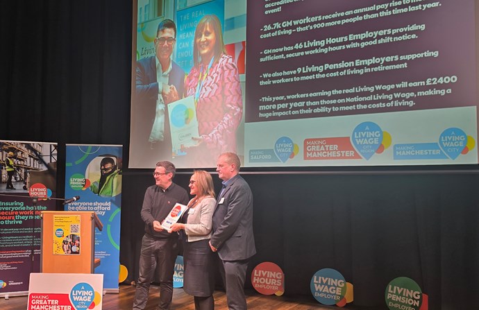 We've been accredited as a Living Hours Employer