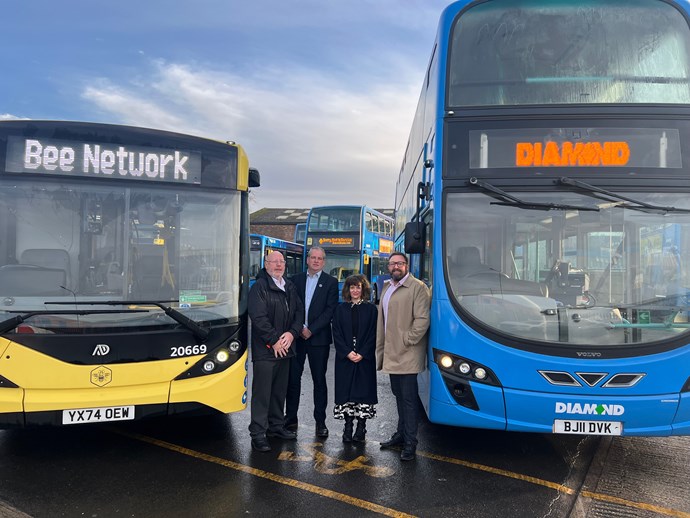 Diamond Bus North West donates funds for 53 Beds for Greater Manchester Mayor’s Charity campaign ‘A Bed Every Night’.