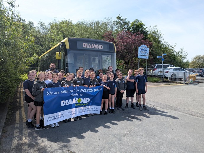 Diamond Bus NW round of our Friday Morning with a visit to Marus Bridge Primary School in Wigan